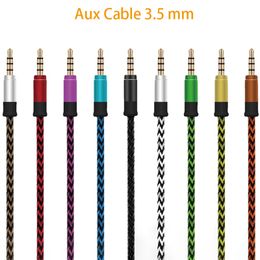 Aux Cable Fried Dough Twists braided OD3.8 3.5 pairs 3.5 quadrupole male to male audio cable 1.5M 3M for Digital Device DHL delivery