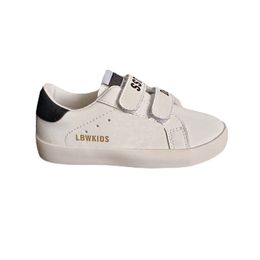 Sneakers Boy's Old School White Kids Sneakers Lowtop Leather Suede Rubber Vintage Laminated hook and loop Tenis Star Leather Trainers 231130