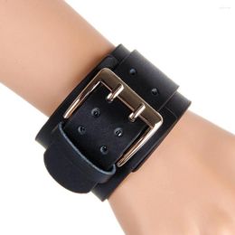 Charm Bracelets 1pc Double Layers Bracelet With Big Buckle Hand Chain Ornament Wristband For Men (Black) Man Gift