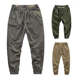 Men's Pants Handsome Skin-Touch Deep Crotch Unique Design Drawstring Elastic Waist Men Fitness Running Trousers Quick Drying