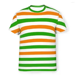 Men's T Shirts Polyester TShirt For Men Green Orange And White Leprechaun St Patricks Day Basic Casual Thin Shirt Novelty Design