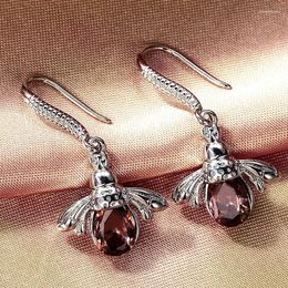 Dangle Earrings VAGZEB Crystal Bee For Women Dance Party Stylish Accessories Female Cute Gift Statement Jewelry Animal