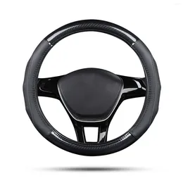 Steering Wheel Covers Ergocar Sports Carbon Fibre And One Layer Cowhide Car Cover Non-slip Protector Universal Diam