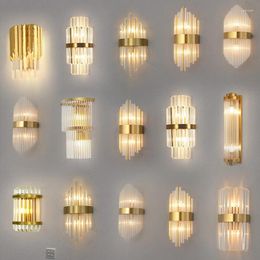Wall Lamp Scandinavian Crystal Simple Living Room Decorative For Bedroom Bedside Corridor Aisle Entrance E14