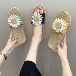 Slippers Summer Outside Slides Green Shoes For Women 2023 On Beach Woman Flat Indoor Sandals Chic And Elegant Vip B Style 39