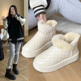 Boot Snow Winter Warm Plush Waterproof Slip on Shoes Flat Casual Ankle for l231201