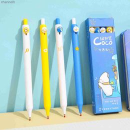 Gel Pens 4pcs Cute Rabbit Gel Pens Set Button Click 0.5mm Ballpoint Quick Dry Black Color Ink for Writing School F7420 YQ231201
