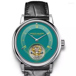 Wristwatches VAGER HAUERS Flying Tourbillon Mens Mechanical WristWatch Seagull ST8000 Movement Watches Sapphire Glass Waterproof 50M