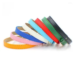 Charm Bracelets 50PCS 8MM Artificial Leather DIY Wristband Femme Mix Color Slider Charms Bracelet Fit Slide Letters