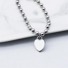 couple 15mm Heart Bracelets Strands Stainless Steel Round Beaded Chains Extension chain 5cm Fashion Jewelry Whole Gifts for gi238Z