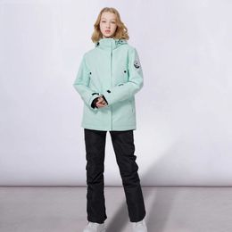 Skiing Suit's Ski Suit Solid Colour Thickened Winter Outdoor Snowboard Jacket Windproof Waterproof Warm and Pants 231130