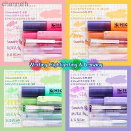Gel Pens 5pcs Nice Mild Colour Pens Set Multi Colourful Highlighter Marker Liner Gel Pens for Writing Drawing Highlighting Art School F256 YQ231201
