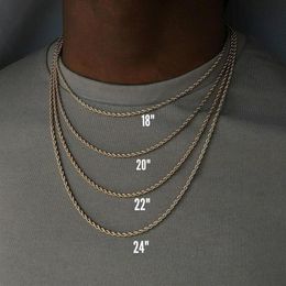 Chains 2021 Classic Rope Chain Men Necklace Width 2 3 4 5 MM Stainless Steel Figaro China For Women Jewelry285U