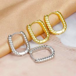 Hoop Earrings 2023 Trending Stainless Steel Twisted Square Circle Huggie Women Wedding Minimalist Jewellery