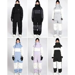 Skiing Suits Adults Winter Outdoor Ski Onepiece Suit Warm Plush Riding Split Leg Knight Racing Moto Clothe Snow 231130