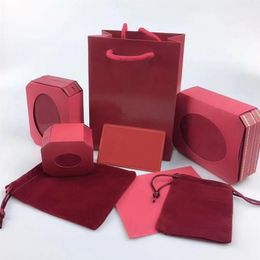 Jewellery Sets Box Red Ca Letter Necklace Bracelet Earrings Ring Sets Box Dust Bag Gift Bag Match the store Items s Not sold in311G