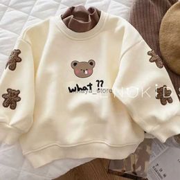 Çocuk Hoodies Girl Sweatshirt Sonbahar Uzun Kollu Tuttlenek T-Shirt Çocuk Kız Giysileri Ayı Aplike Kış Kızları Hoodies Topl231138