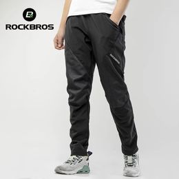 Cycling Pants ROCKBROS Cycling Mens Pants Ciclismo Windproof Breathable Warmer Long Sports Bike Trousers Reflective Bicycle Riding Pants 231201