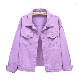 Women's Jackets 2023 Women Solid Color Denim Jacket Black / White Red Pink Fashion Lady Social Style Casual Lapel Coat