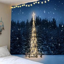 Tapestries Aggcual Christmas tree big tapestry wall hanging background cloth wall decor bohemian christmas decorations mural tap826 231201