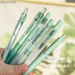 Gel Pens LOLEDE 6Pcs Cute Kawaii Gel Pen Colour Highlighter Set Stylos Papeleria Stationary School Supplies Material Escolar YQ231201