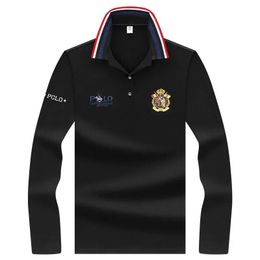 Men's Polos Hight Quality Horse Badge Embroidery Men's Polo Shirt Winter Long Sleeve Business Casual Man Polo Shirts From Luxury Brands 231201