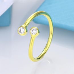 18k gold luxury crystal diamond shining brand designer rings womens girls 925 silver Elegant Spring Horse Eye stone simple ring Jewellery gift