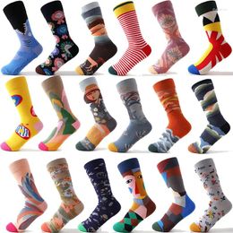 Women Socks Combed Cotton Lighthouse Retro Japanese Tide Men And Embroidered Mid-tube