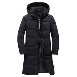 Men's Jackets 2023 Winter Down Jacket Highquality Thick Thermal Waterproof Long Parka Coat White Duck Hooded 5XL 231201