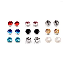 Stud Earrings 1 Pair Crystal Strong Magnetic Ear For Women Zircon Clip Men Punk No Hole Magnet Non Piercing Jewelry