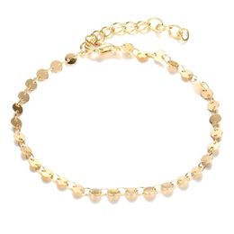 Anklets Classic Women Anklet Bracelet Foot Jewellery Gold Colour Chain Simple Brand Design Fashion For Girl Gift253S