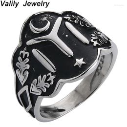 Cluster Rings Valily Size 7-13 Ottomans Kayi Ertugrul Men Cool Two Tone Vintage Stainless Steel Star Moon Ring For Punk Jewellery