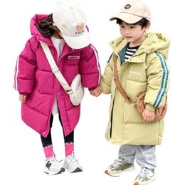 Para baixo casaco meninas casaco de inverno joelho acolchoado jaquetas 210 anos meninos neve parka grosso quente outerwear crianças moda jaquetas 231201