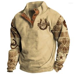 Men's Hoodies 3D Printed Sweatshirt Korean Street Wear Long Sleeve Loose And Comfortable Winter Hipster Bodybuilding Buckle Pullovers