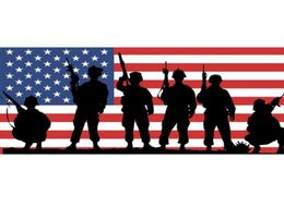 Army Military ic Soldiers Silhouette American Flags 3' x 5'ft 100D Polyester Vivid Colour With Two Brass Grommets8563258