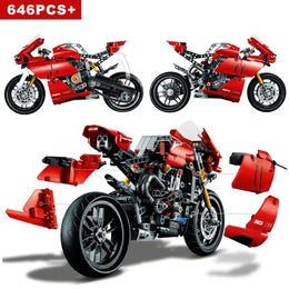 Christmas Toy Supplies Technical Motorcycle Ducatis Racing Car Building Blocks 42107 IDEAS Model Motorbike Vehicle Bricks Toys for Kids Christmas Gifts 231129