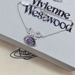 Viviane Westwood Necklace Bracciale Designer Jewelry for Women Tiktok Red Ins Style Fashion tridimensionale Viviennes Westwoods con scatola