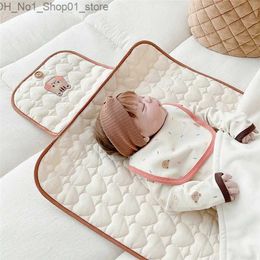 Changing Pads Covers AIO Foldable Newborn Baby Diaper Changing Pad Cotton Bear Rabbit Oliver Portable Waterproof Infant Urine Pad Reusable Pad Q231202