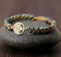 Vintage Leather Bracelets natural Stone Wrap Bracelets for men and Women tree Boho Friendship Bracelet Handmade Jewellery Y2009185711674