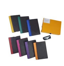Slim Credit ID Card Holder Wallet with Box Genuine Leather Fashion 7 Color Money Change Bag Top Quality Xmas Gift