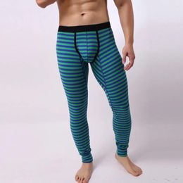 Men's Pants Clothing Mens Striped Breathe Patchwork Low Leggings Long Johns Thermal Pant Tight Casual Trousers Pantalones Hombre