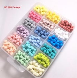 silicone beads Hexagon candy color 100PC baby teether Mini Hexagon bead Necklace Pendant DIY nursing bracelet kids beads 2012112278579