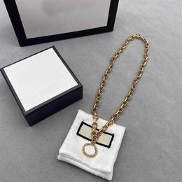 Vintage Gold Cuban Pendant Necklaces Designer Letter Pattern Gothic Chokers Fashion Accessories High Quality Necklace Gift Hip Hop236l