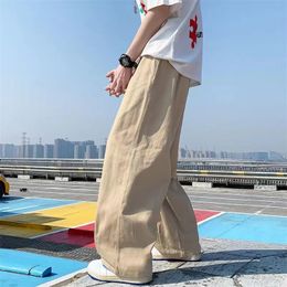 Men's Pants Spring Cotton Wide Leg Pants Men Fashion Solid Color Casual Pants Men Streetwear Korean Loose Straight Pants Mens Trousers S-5XL 231130