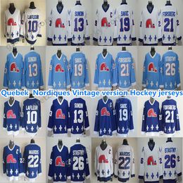 Quebec Nordiques Vintage Jerseys 19 SAKIC 13 SUNDIN 26 STASY 10 LAFLEUR 22 MAROIS 21 FORSBERG Excellent CCM Hockey Jerseys