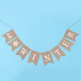 Party Decoration Winter Garland Linen Banner Christmas Decor Decorations Bunting Bride Wall Hanging