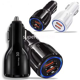 6A 30W Fast Quick Charging Dual USB Ports Car Charger Auto Power Adapters for iphone 14 15 11 12 13 Htc lg s1