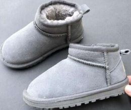 UG Kids Mini Snow Boots Shoes Children Style Genuine Suede Leather Warm Cotton Boots Shoes Baby Size 21-35 Hot G