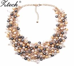 Ztech necklace Jewelry European American Big Temperament Popular Trendy Palace Beauty simulated pearl Necklace Statement2929768