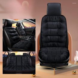 Car Seat Covers 5Pcs Winter Warm Cushion Soft Non-Slip Pad Thick Velvet Cover Automotive Interior Accessories